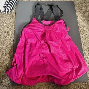 Lululemon Graffiti Logo Straps Hot Pink Yoga Top 4